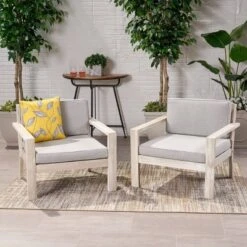 Santa Ana 2pk Acacia Club Accent Chairs Brushed Light Gray - Christopher Knight Home -Knight Outdoor Cheap Store GUEST a8f524dd c797 41ac a264 414e0261a950