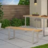 Cibola Outdoor Aluminum Dining Bench - Natural/Silver - Christopher Knight Home