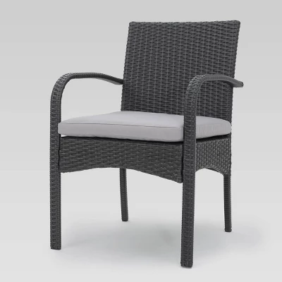 Luster 6pc Acacia Wood And Wicker Dining Set - Light Gray/Gray - Christopher Knight Home 2 Luster 6pc Acacia Wood And Wicker Dining Set - Light Gray/Gray - Christopher Knight Home - Image 2