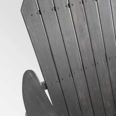 Malibu Acacia Wood Adirondack Rocking Chair Dark Gray - Christopher Knight Home 5 Malibu Acacia Wood Adirondack Rocking Chair Dark Gray - Christopher Knight Home - Image 5