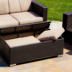 Murano 4pc Wicker Patio Sofa Set - Brown - Christopher Knight Home -Knight Outdoor Cheap Store GUEST ac630ae0 9f0b 4a19 9d27 924187f8a7f7