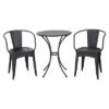 Lourdes 3pc Cast Iron Patio Bistro Set - Black Sand - Christopher Knight Home