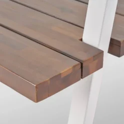 Huckleberry Rectangle Acacia Wood Patio Dining Table With Iron Plant Hanger Dark Brown/White - Christopher Knight Home -Knight Outdoor Cheap Store GUEST af676181 7153 4cb0 a368 3583d1a998d0