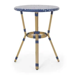 Paul 3pc Outdoor Aluminum French Bistro Set - Dark Teal/White/Bamboo - Christopher Knight Home -Knight Outdoor Cheap Store GUEST af6eafba d09a 4006 af2d 5ee098911923