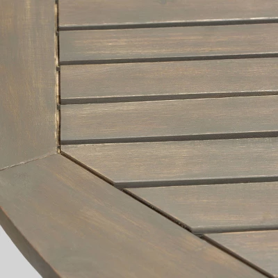 Avoca 5pc Acacia Wood And Wicker Dining Set - Gray - Christopher Knight Home 5 Avoca 5pc Acacia Wood And Wicker Dining Set - Gray - Christopher Knight Home - Image 5