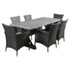 Capri 7pc Light Weight Concrete Patio Dining Set With Cushions - Gray - Christopher Knight Home