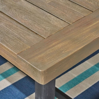 Baxley 6pc Acacia Dining Set With Bench - Sandblast Gray/Gray - Christopher Knight Home 4 Baxley 6pc Acacia Dining Set With Bench - Sandblast Gray/Gray - Christopher Knight Home - Image 4