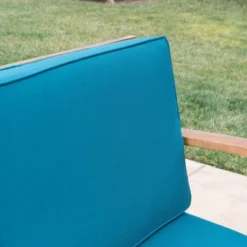 Perla 9pc Acacia Wood Patio Conversation Set - Teak/Blue - Christopher Knight Home -Knight Outdoor Cheap Store GUEST b6e48de0 1735 4eeb 96c0 2a7a44a6e605