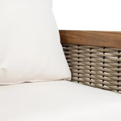 Burchett Outdoor Acacia Wood 4 Seater Chat Set With Cushions - Teak/Brown/Beige - Christopher Knight Home -Knight Outdoor Cheap Store GUEST b76f7c95 282b 424e 8b2f e99896d73bc2 1