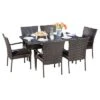 Delani 7pc Wicker Patio Dining Set - Brown - Christopher Knight Home