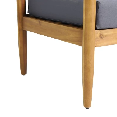 Magnolia Patio Acacia Wood Loveseat - Teak/Dark Gray - Christopher Knight Home 3 Magnolia Patio Acacia Wood Loveseat - Teak/Dark Gray - Christopher Knight Home - Image 3