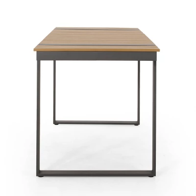 Cibola Outdoor Aluminum Rectangle Dining Table - Natural/Gray - Christopher Knight Home 2 Cibola Outdoor Aluminum Rectangle Dining Table - Natural/Gray - Christopher Knight Home - Image 2