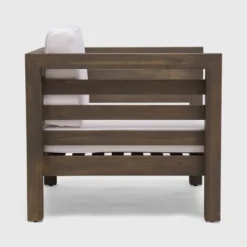 Oana Acacia Wood Club Chair - Gray/White - Christopher Knight Home -Knight Outdoor Cheap Store GUEST ba449228 d038 4759 9d01 3e4c8bf24ebf