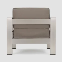 Cape Coral 4pc Cast Aluminum Patio Loveseat Set With Cushions - Silver - Christopher Knight Home -Knight Outdoor Cheap Store GUEST bb9c7073 ba65 4f32 b8a7 10991cce14ab