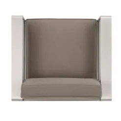 Cape Coral 5pc Outdoor 4 Seater Aluminum Chat Set With Fire Pit - Silver/Khaki - Christopher Knight Home -Knight Outdoor Cheap Store GUEST bccb2af6 e682 4ba2 83cf 9f342445a511