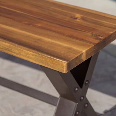 Sanibal Acacia Wood Patio Dining Bench - Brown - Christopher Knight Home 3 Sanibal Acacia Wood Patio Dining Bench - Brown - Christopher Knight Home - Image 3