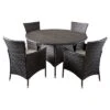 Rodgers 5pc Wicker Patio Dining Set With Cushions - Brown - Christopher Knight Home