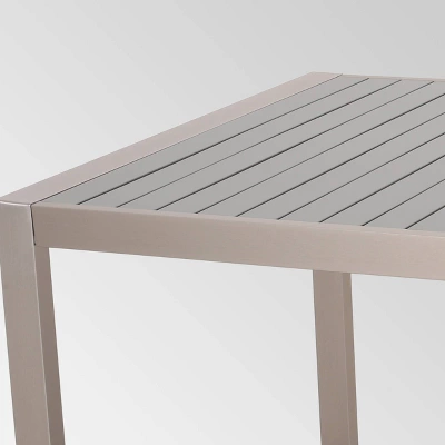 Navan Rectangle Aluminum 70" Dining Table Silver - Christopher Knight Home 2 Navan Rectangle Aluminum 70" Dining Table Silver - Christopher Knight Home - Image 2