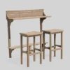 Caribbean 3pc Acacia Wood Patio Bar Set - Gray - Christopher Knight Home