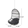 Richards Outdoor/Indoor Wicker Hanging Chair With 8 Foot Chain (No Stand) - Gray/Dark Gray - Christopher Knight Home