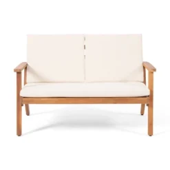 Temecula Outdoor Acacia Wood 4 Seater Chat Set With Cushions - Brown Patina/Cream - Christopher Knight Home -Knight Outdoor Cheap Store GUEST c25b3bef c839 492b b0a4 691fdc82c9e7