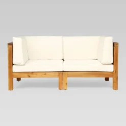 Oana 2pc Acacia Wood Modular Loveseat - Christopher Knight Home -Knight Outdoor Cheap Store GUEST c2c7a400 41b3 4b2d b279 5b0a6eddfb3b
