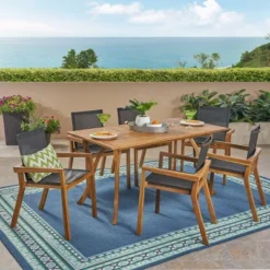 O'Shanter 7pc Acacia Dining Set - Christopher Knight Home -Knight Outdoor Cheap Store GUEST c4b33ceb e14d 41a8 b407 ffa60cf7ea1b