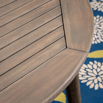 Stamford Round Acacia Wood Dining Table - Gray - Christopher Knight Home 1 Stamford Round Acacia Wood Dining Table - Gray - Christopher Knight Home