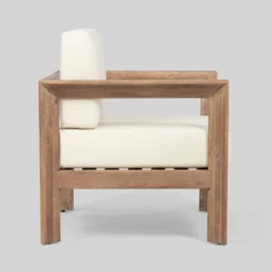 Genser 2pk Acacia Wood Club Chairs Brown/Beige - Christopher Knight Home -Knight Outdoor Cheap Store GUEST c7a59949 b730 4ade bf3b 0f64c0662baf