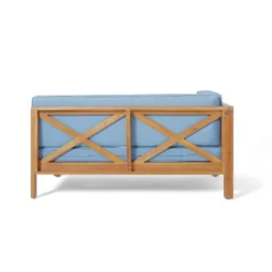 2pc Brava Outdoor Acacia Wood Left Arm Loveseat & Coffee Table With Cushion Teak/Blue - Christopher Knight Home 15 2pc Brava Outdoor Acacia Wood Left Arm Loveseat & Coffee Table With Cushion Teak/Blue - Christopher Knight Home -Knight Outdoor Cheap Store GUEST cb67acbd abd3 4f04 974d 63ebf7ab4077