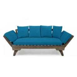 Ottavio Outdoor Acacia Wood Expandable Daybed With Cushions - Dark Teal/Gray - Christopher Knight Home -Knight Outdoor Cheap Store GUEST cbdc8b8b b30f 4ca8 b8f3 a57411d2c61c