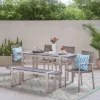 Quay 6pc Outdoor Aluminum Dining Set - Gray/Dark Gray/Silver - Christopher Knight Home