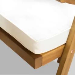 Hermosa 7pc Acacia Wood Oval Dining Set - Teak/Cream - Christopher Knight Home -Knight Outdoor Cheap Store GUEST cce5277f 4009 4c21 86d7 9c0741eb663c