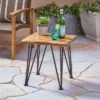 Zion Industrial Side Table - Teak/Rustic Metal - Christopher Knight Home