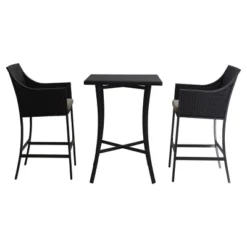 Riga 3pc All-Weather PE Wicker Bar Set - Multi-Brown - Christopher Knight Home