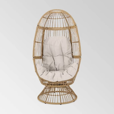 Pintan Wicker Swivel Egg Chair - Christopher Knight Home 7 Pintan Wicker Swivel Egg Chair - Christopher Knight Home - Image 7