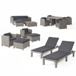 Puerta 17pc Wicker Patio Set - Dark Gray - Christopher Knight Home -Knight Outdoor Cheap Store GUEST cf0ae173 331c 47e4 a3cd bb96690423de