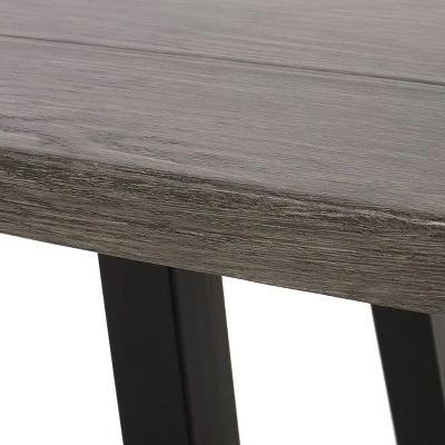 Pointe Outdoor Modern Industrial Aluminum Dining Bench - Gray/Matte Black - Christopher Knight Home 5 Pointe Outdoor Modern Industrial Aluminum Dining Bench - Gray/Matte Black - Christopher Knight Home - Image 5