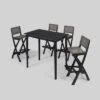 Polaris 5pc Wood And Wicker 45" Rectangular Bar Set Dark Gray - Christopher Knight Home