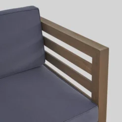 Oana 6pc Acacia Wood Sofa Chat Set - Gray/Dark Gray - Christopher Knight Home -Knight Outdoor Cheap Store GUEST d4a59400 cc48 4289 94ad 0ccd38f3f156