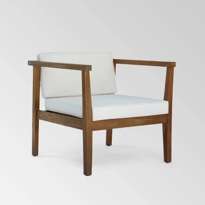 Newbury 4pc Acacia Wood Chat Set - Christopher Knight Home 3 Newbury 4pc Acacia Wood Chat Set - Christopher Knight Home - Image 3