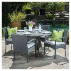Theodore 5pc Wicker Patio Dining Set - Christopher Knight Home -Knight Outdoor Cheap Store GUEST d6a686ba 8d4e 486b bc4c e8cf789df10f