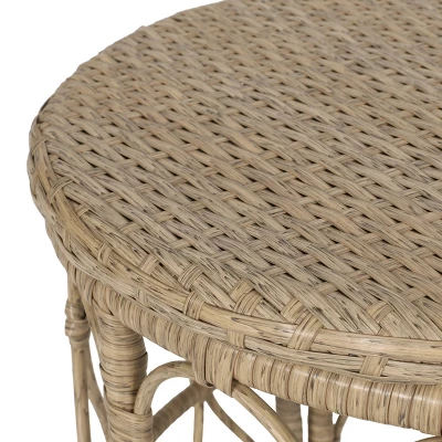 Bruce Outdoor Wicker Round Side Table Light Brown - Christopher Knight Home 1 Bruce Outdoor Wicker Round Side Table Light Brown - Christopher Knight Home