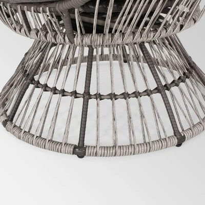 Pintan Wicker Swivel Egg Chair - Christopher Knight Home 4 Pintan Wicker Swivel Egg Chair - Christopher Knight Home - Image 4