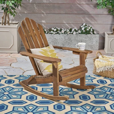 Hollywood Acacia Wood Adirondack Rocking Chair - Christopher Knight Home 1 Hollywood Acacia Wood Adirondack Rocking Chair - Christopher Knight Home