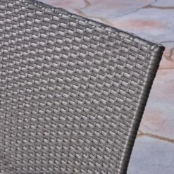 Sanders 3pc Acacia Wood & Wicker Bistro Set - Gray - Christopher Knight Home -Knight Outdoor Cheap Store GUEST dc29ef8f 9f07 4ad9 ac31 a4d56d06d9bb