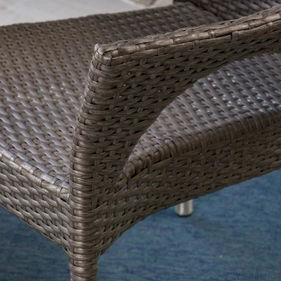 Ceylon 3pc Wicker Patio Bistro Set - Gray - Christopher Knight Home 2 Ceylon 3pc Wicker Patio Bistro Set - Gray - Christopher Knight Home - Image 2