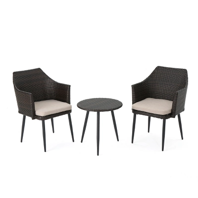 Iona 3pc Wicker Chat Set - Multibrown/Beige - Christopher Knight Home 1 Iona 3pc Wicker Chat Set - Multibrown/Beige - Christopher Knight Home