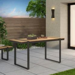 Cibola Outdoor Aluminum Rectangle Dining Table - Natural/Gray - Christopher Knight Home