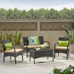 Cordoba 4pc Wicker Patio Chat Set With Cushions - Christopher Knight Home 11 Cordoba 4pc Wicker Patio Chat Set With Cushions - Christopher Knight Home -Knight Outdoor Cheap Store GUEST e289ff1a e069 4484 b773 678db516baf3